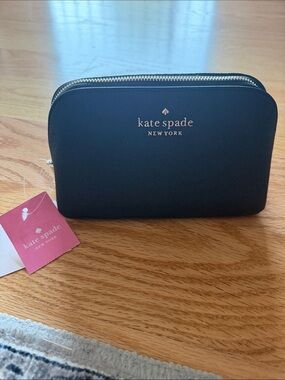 Kate Spade Black Zip Cosmetic Pouch